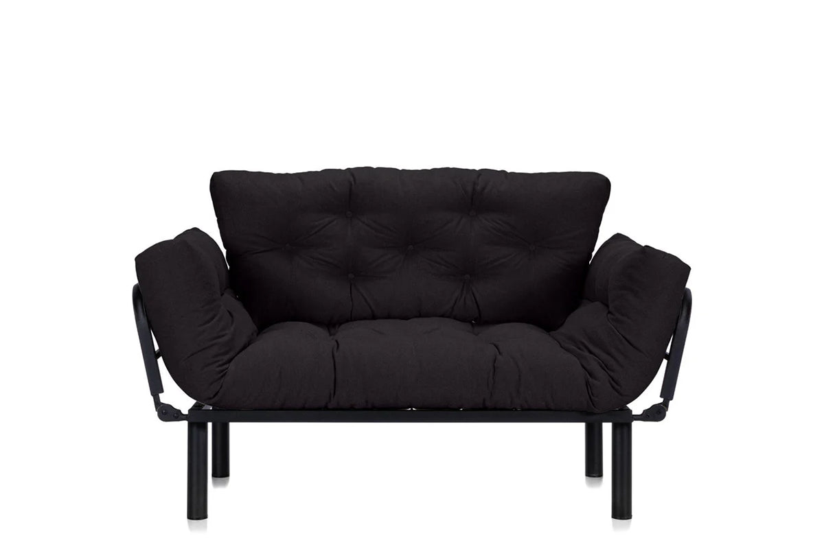 Canapea Extensibilă 2 locuri SUNNY, pentru terasă, 155x70x85 cm Negru-Enjoy Prestige Home