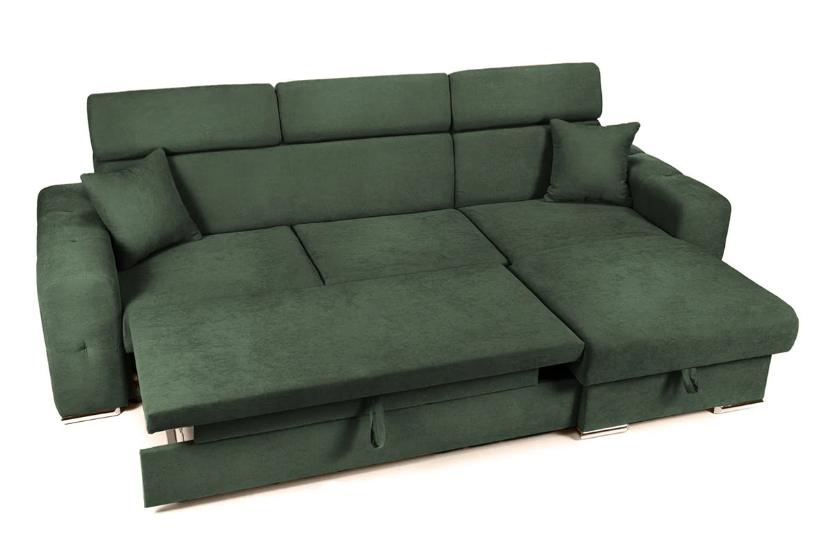 Colțar Extensibil BELLAGIO, șezlong interschimbabil, cu ladă de depozitare, cu tetiere reglabile, 280x170x100 cm Prestige Home