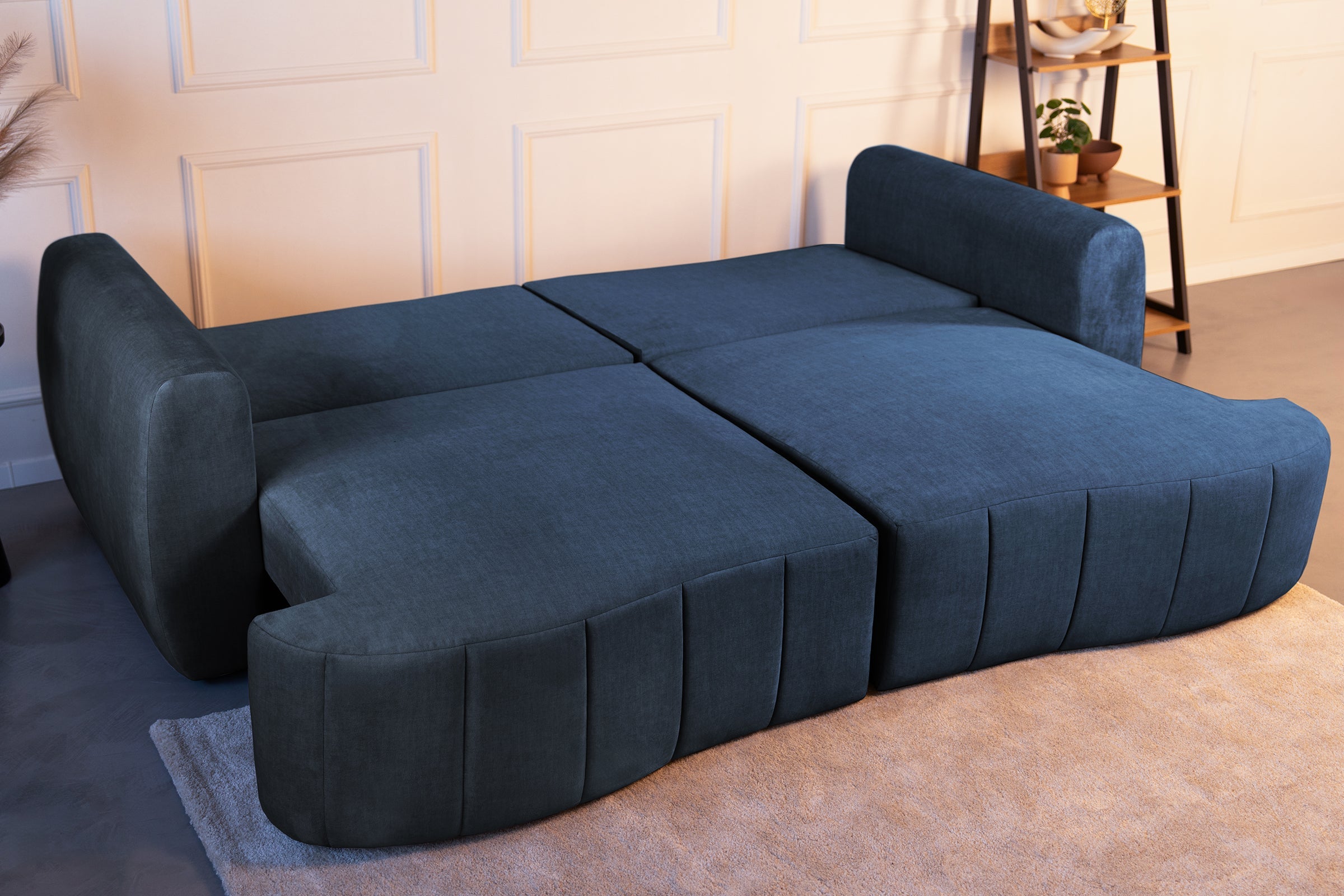 Canapea Extensibilă 3 locuri SAMBA, cu 2 lăzi depozitare, 242x127x90 cm Prestige Home