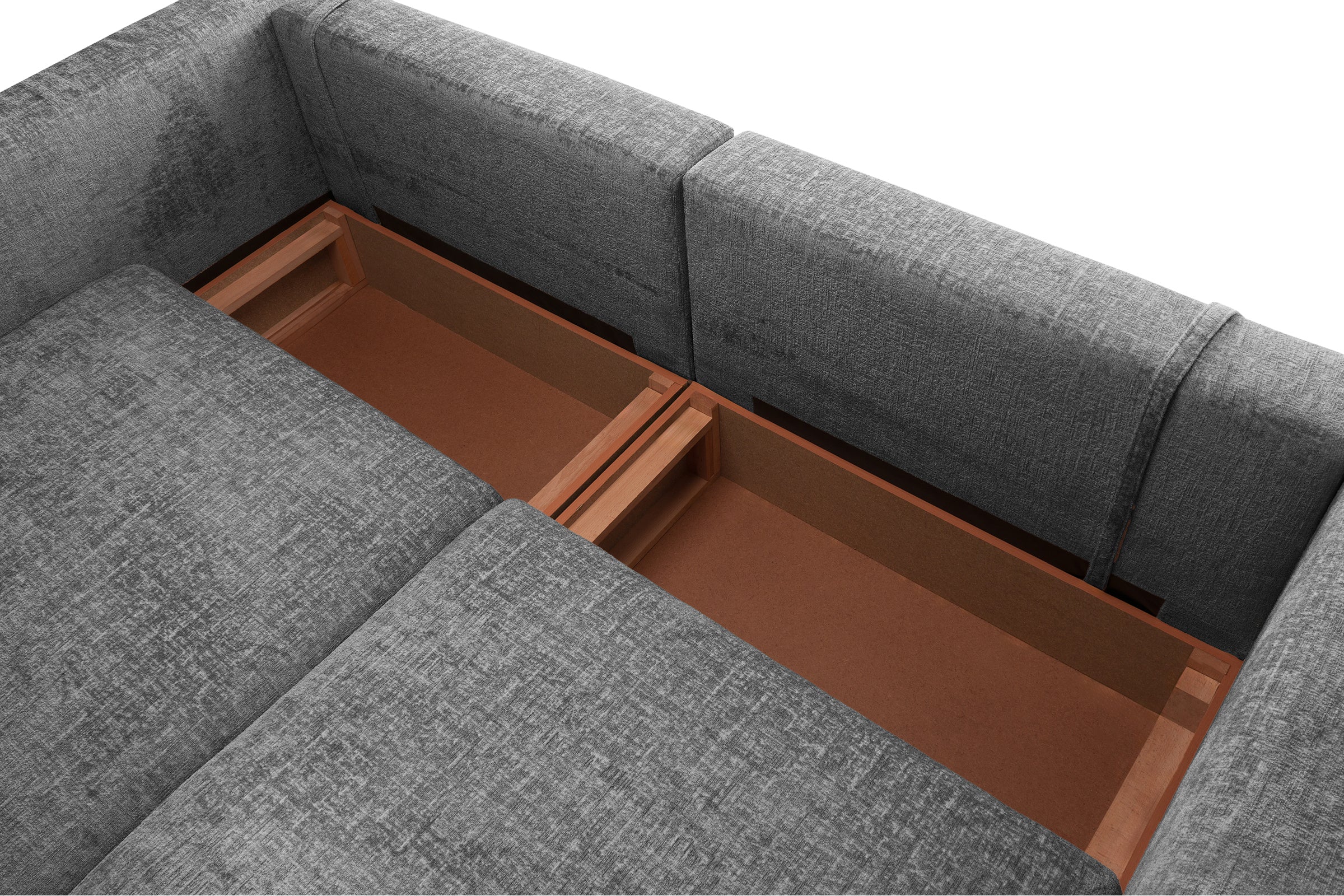 Colțar Extensibil 5 locuri ZANETTO, cu ladă de depozitare, 340x157x70 cm Prestige Home