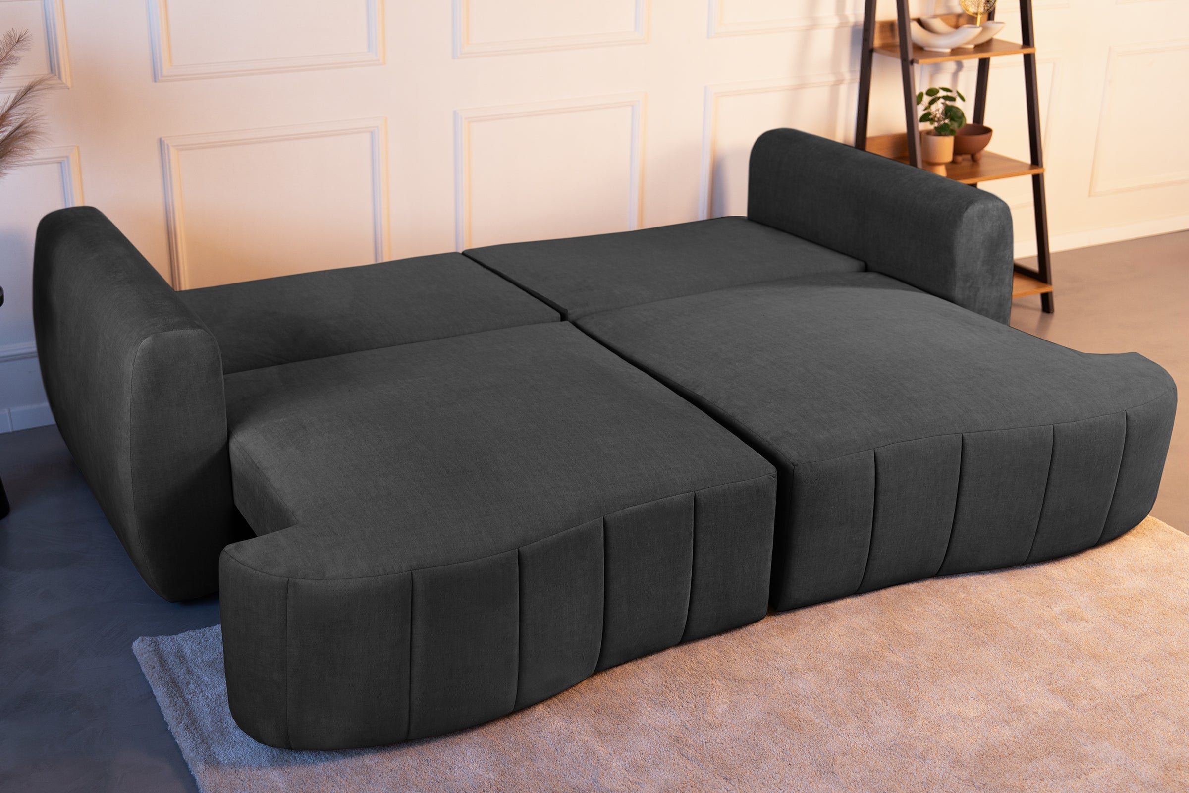 Canapea Extensibilă 3 locuri SAMBA, cu 2 lăzi depozitare, 242x127x90 cm Prestige Home