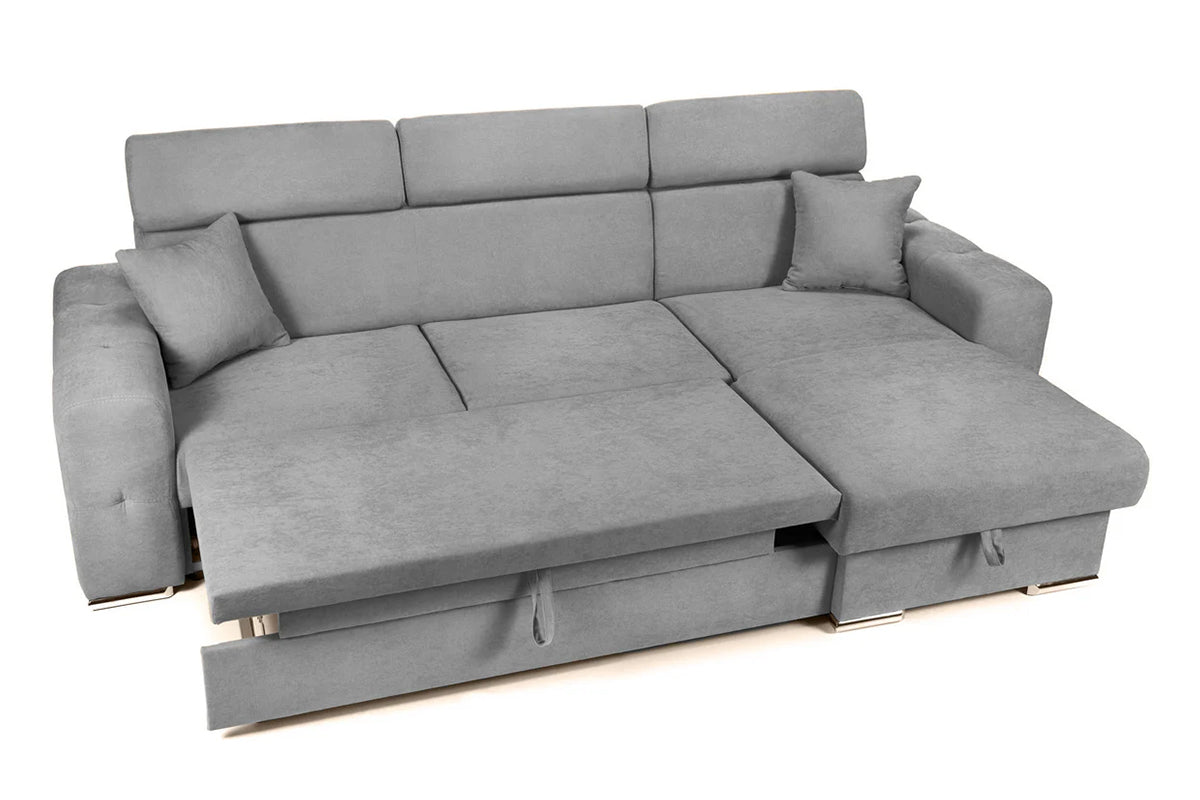 Colțar Extensibil BELLAGIO, șezlong interschimbabil, cu ladă de depozitare, cu tetiere reglabile, 280x170x100 cm Prestige Home