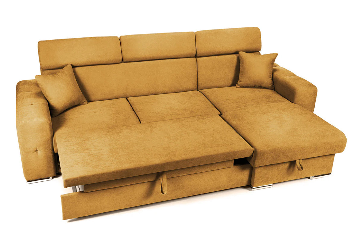 Colțar Extensibil BELLAGIO, șezlong interschimbabil, cu ladă de depozitare, cu tetiere reglabile, 280x170x100 cm Prestige Home