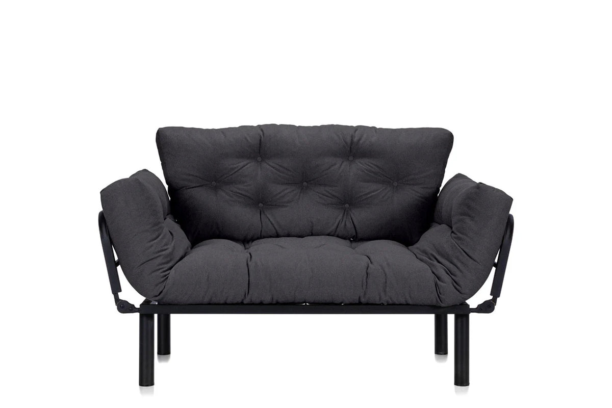 Canapea Extensibilă 2 locuri SUNNY, pentru terasă, 155x70x85 cm Gri-Inchis-Enjoy Prestige Home