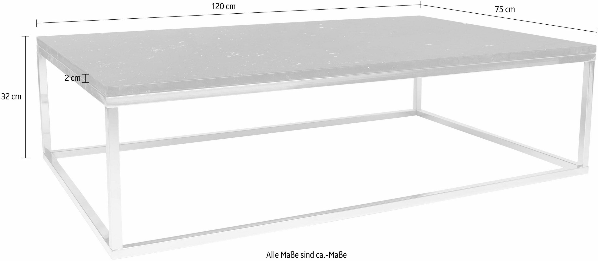 Măsuță de cafea Prerie 120 cm, blat marmură, negru Arboteca