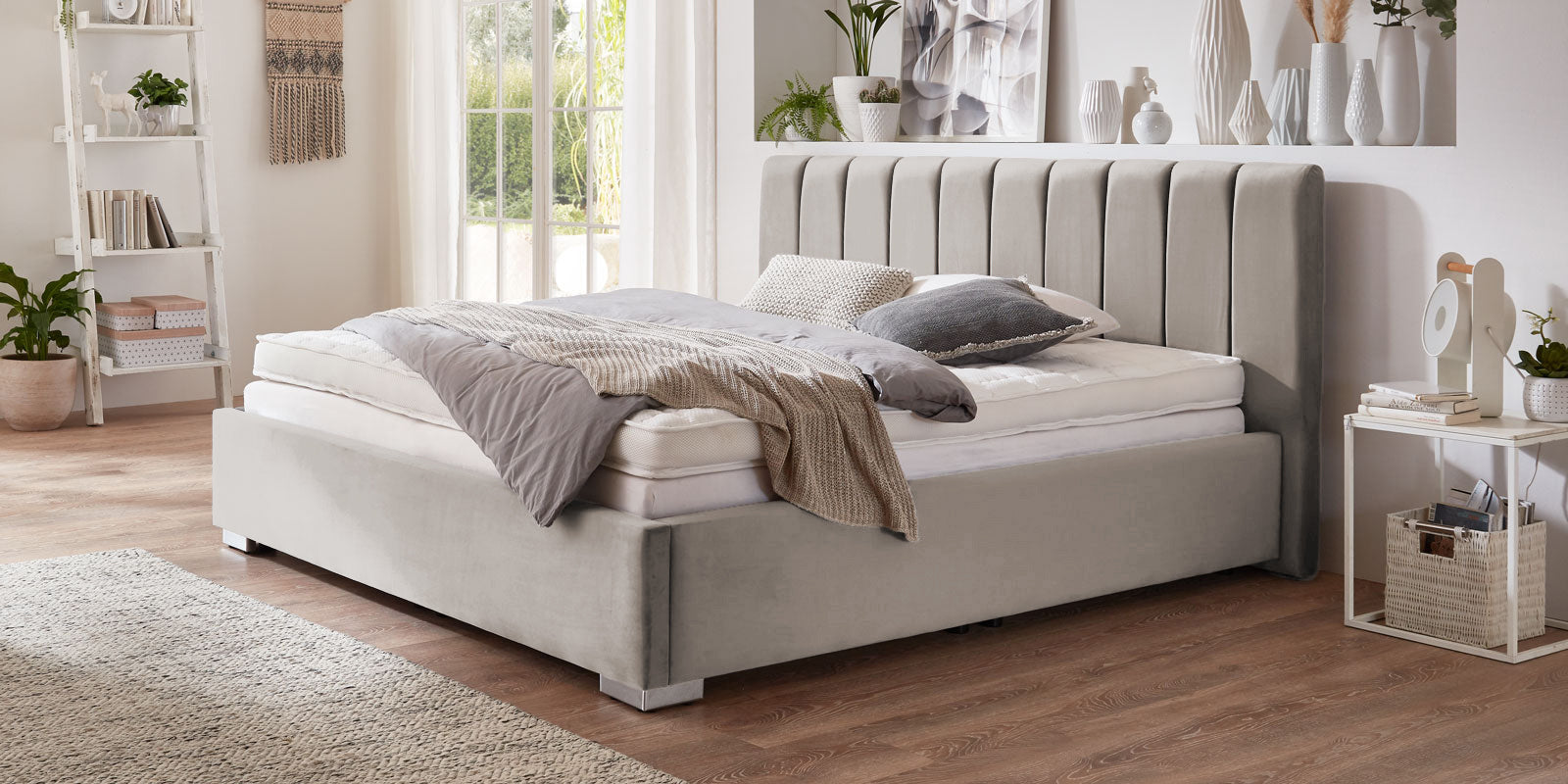 Pat Tapitat Santiago, cu Lada Rabatabil, Verde-Smarald, Prestigehome.ro, Prestige, #Color_swing-bej