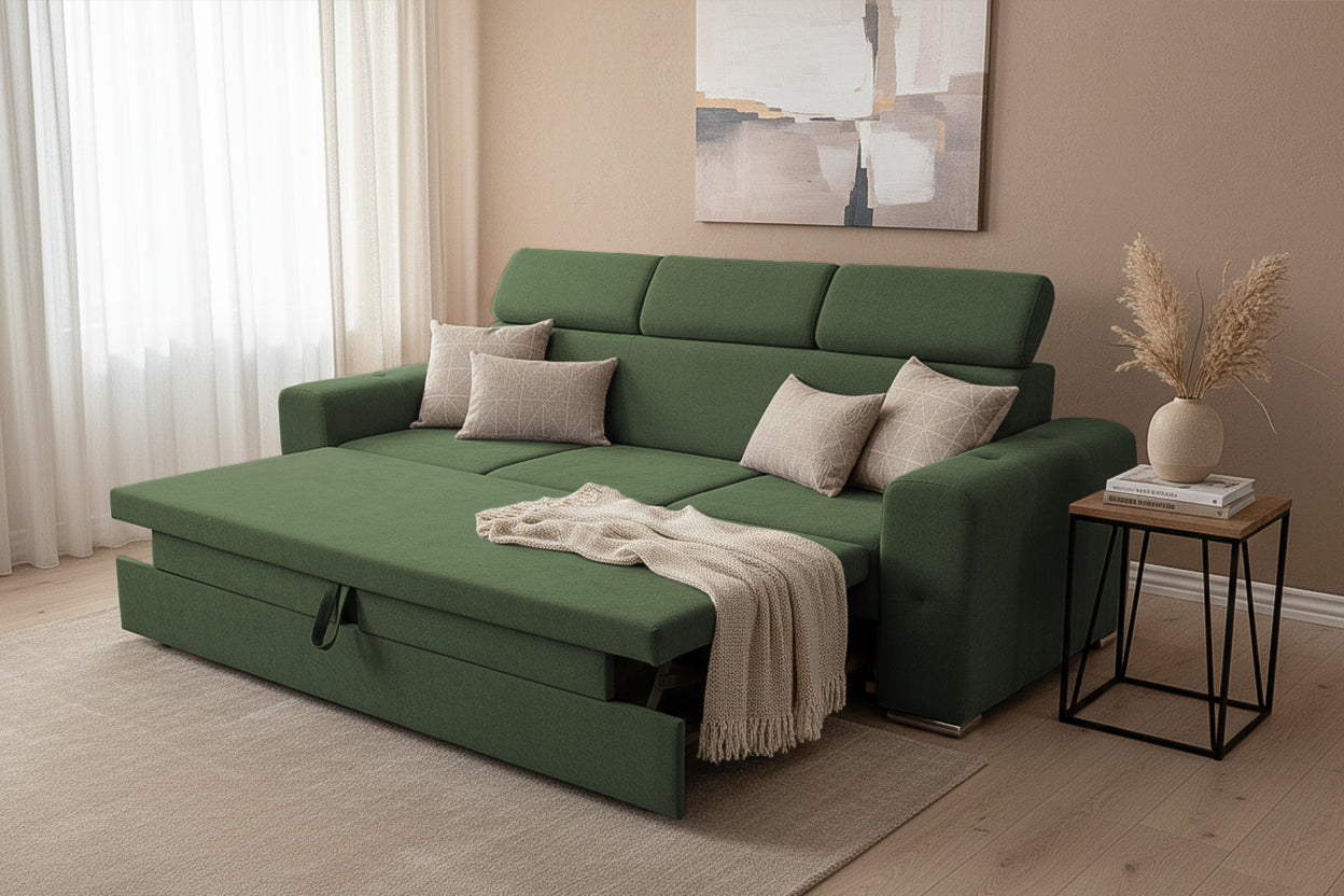Canapea Extensibilă 3 locuri BELLAGIO, cu tetiere reglabile, 242x95x99 cm Prestige Home