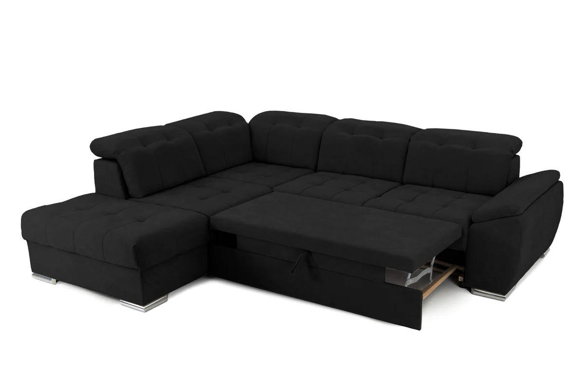 Colțar Extensibil ENZO, cu tetiere, variante stânga/dreapta, 255x220x100 cm Prestige Home
