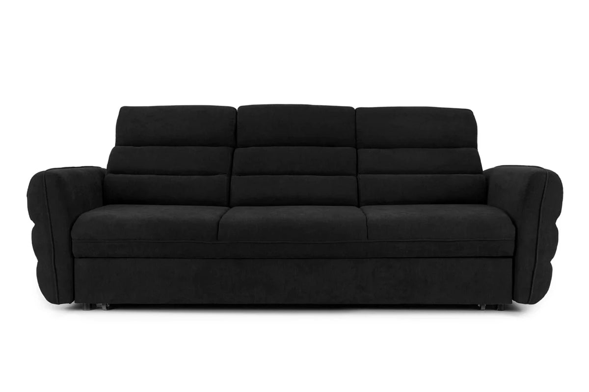 Canapea Extensibilă 3 locuri TENERIFE, cu tetiere reglabile, 230x95x100 cm Negru-Enjoy Prestige Home