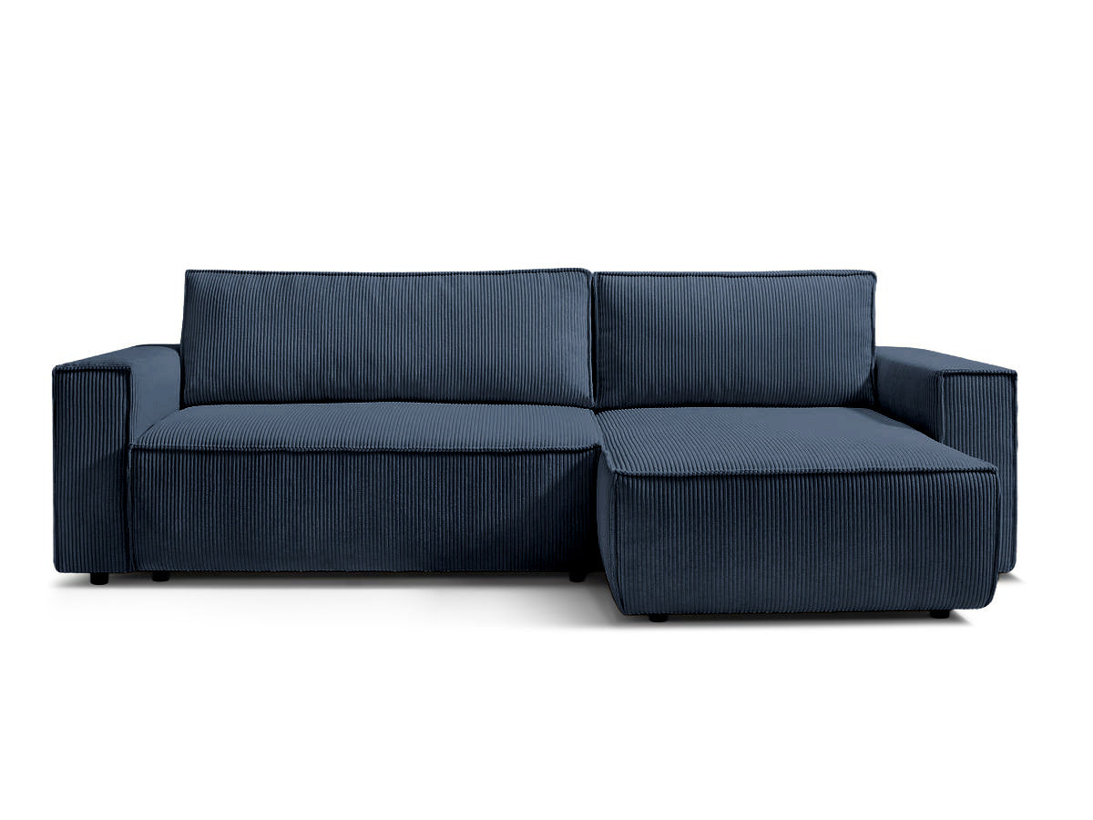 Colțar Extensibil CLOUD, cu ladă de depozitare, șezlong interschimbabil, 275x145x85 cm Albastru-Zoom Dreapta Prestige Home
