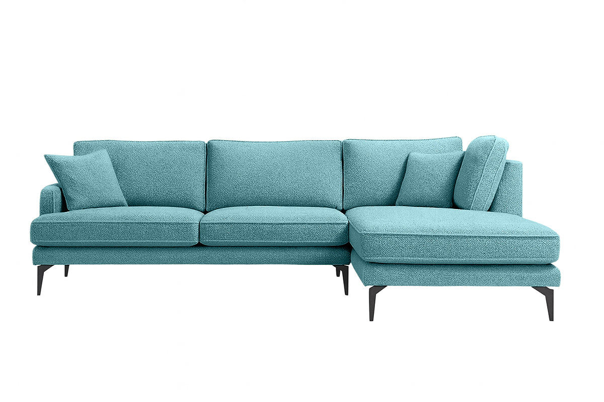 Colțar Fix AZURRO, 280x90/180x85 cm Dreapta Turcoaz-Mystery Prestige Home