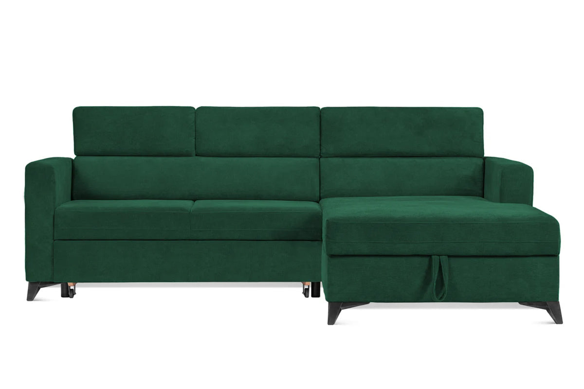 Colțar Extensibil MIZZONI, cu lada depozitare, variante stânga/dreapta, tetiere reglabile, 250 x 175 x 94 cm #color_Verde-Run-Again