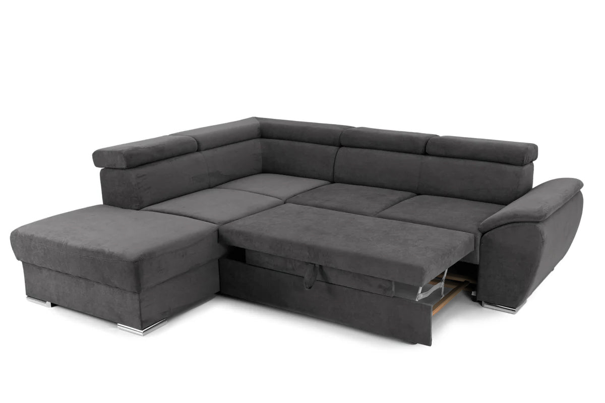 Colțar Extensibil CUBA, cu tetiere reglabile, variante stânga/dreapta 266x232x80 cm Prestige Home