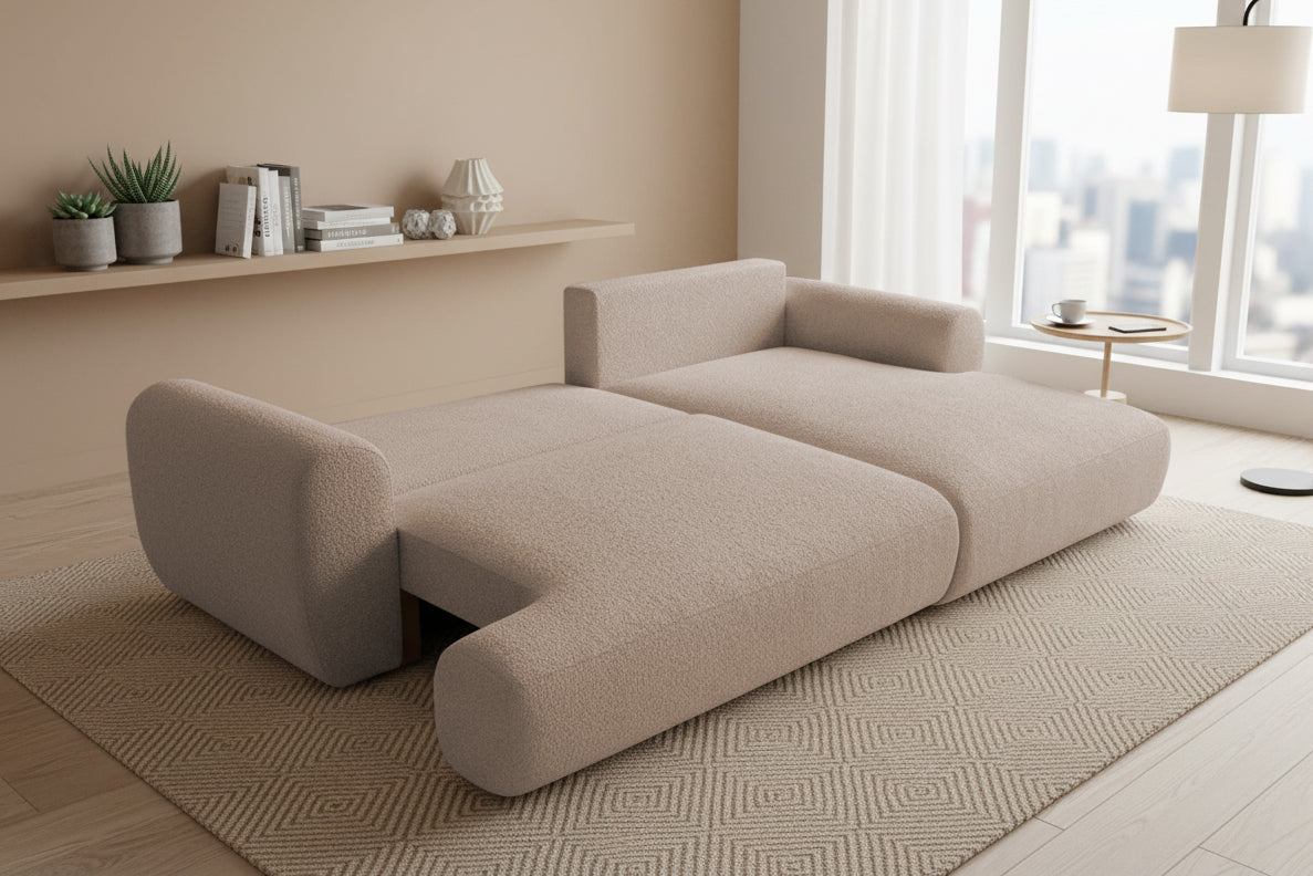Colțar Extensibil 3 locuri NOA, cu ladă de depozitare, 270x155x80 cm Prestige Home