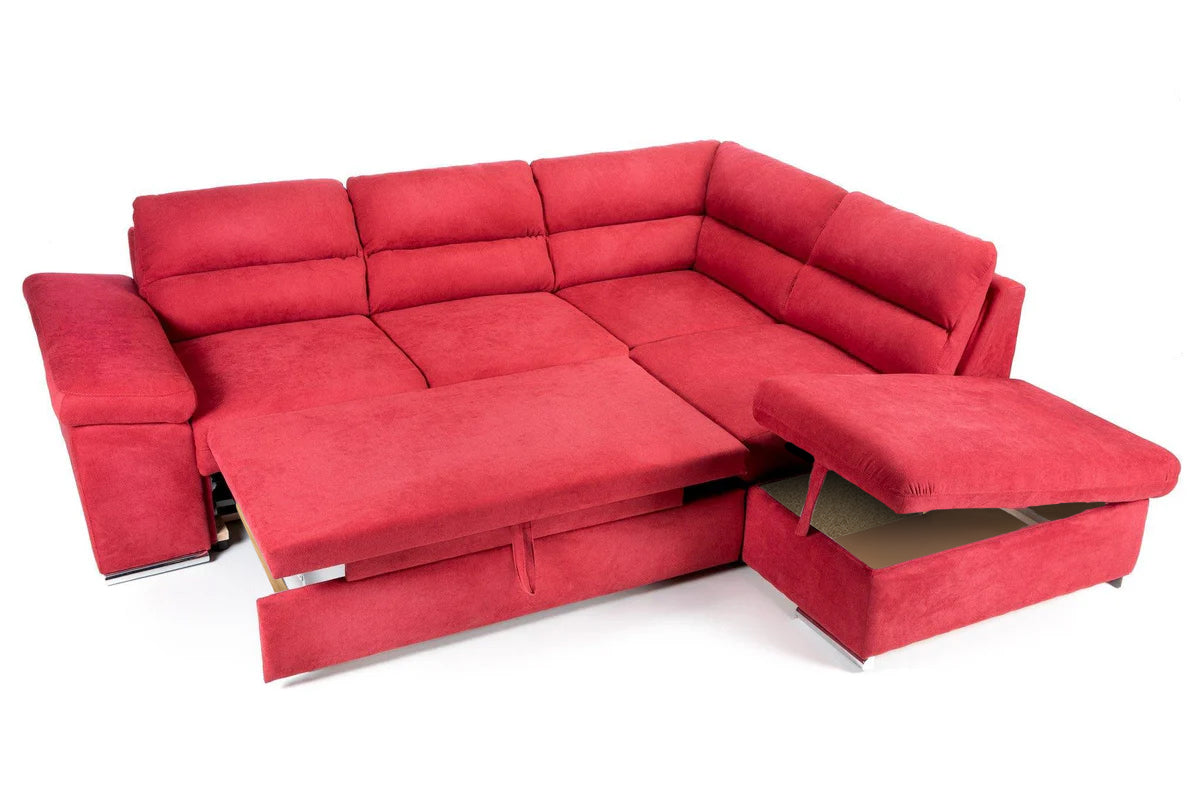 Colțar Extensibil ALONSO, cu ladă de depozitare, variante stânga/dreapta 260x220x85 cm Prestige Home