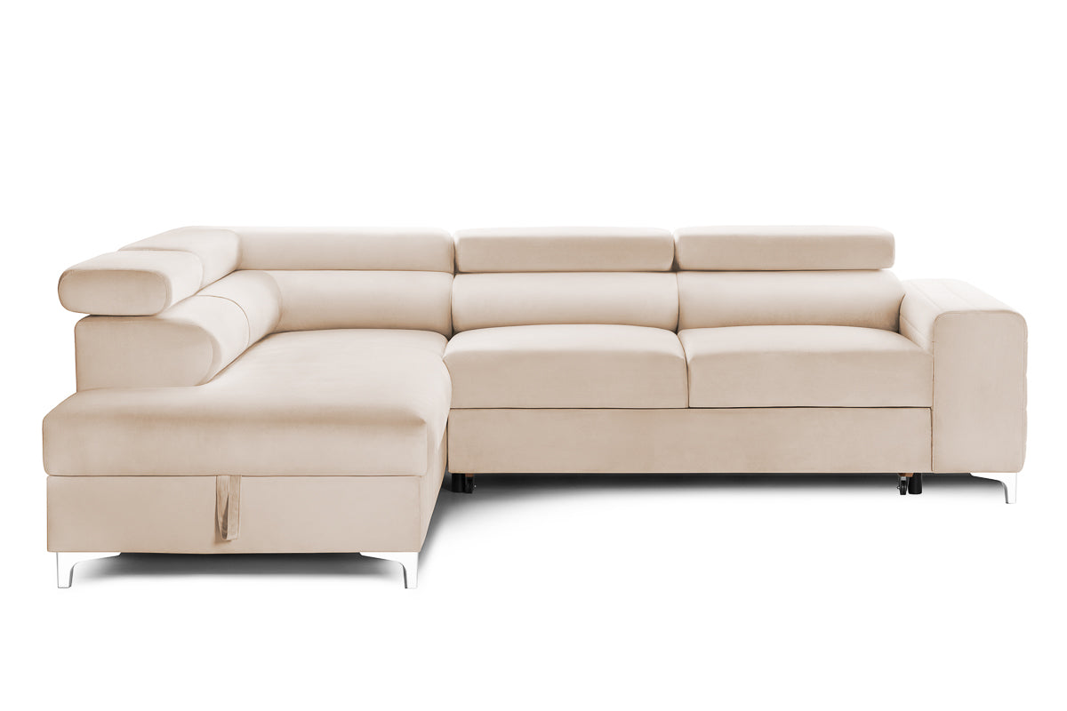 Colțar Extensibil TIME NEW, cu lada depozitare, tetiere reglabile, 285x220x95 cm Prestige Home