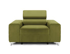 Fotoliu TIME NEW, tetieră reglabilă, suport lombar, 125x97x94 cm Verde-Olive-Velluto Arboteca