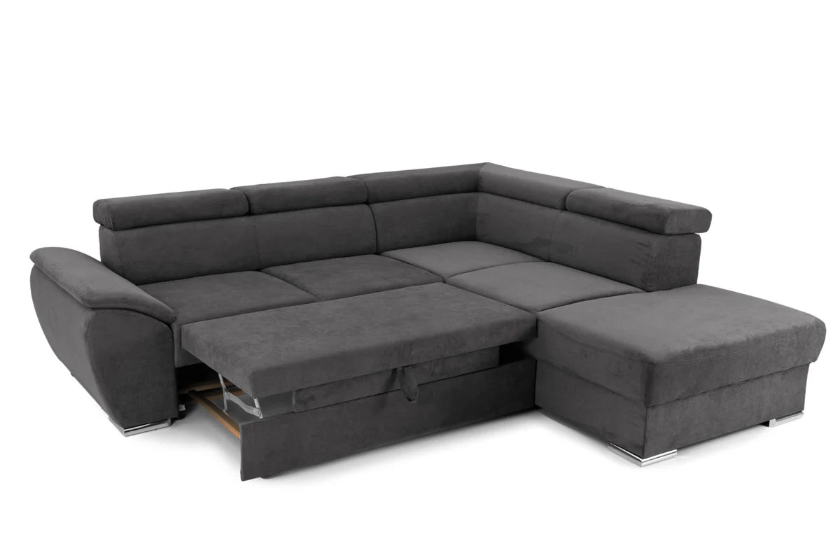 Colțar Extensibil CUBA, cu tetiere reglabile, variante stânga/dreapta 266x232x80 cm Prestige Home