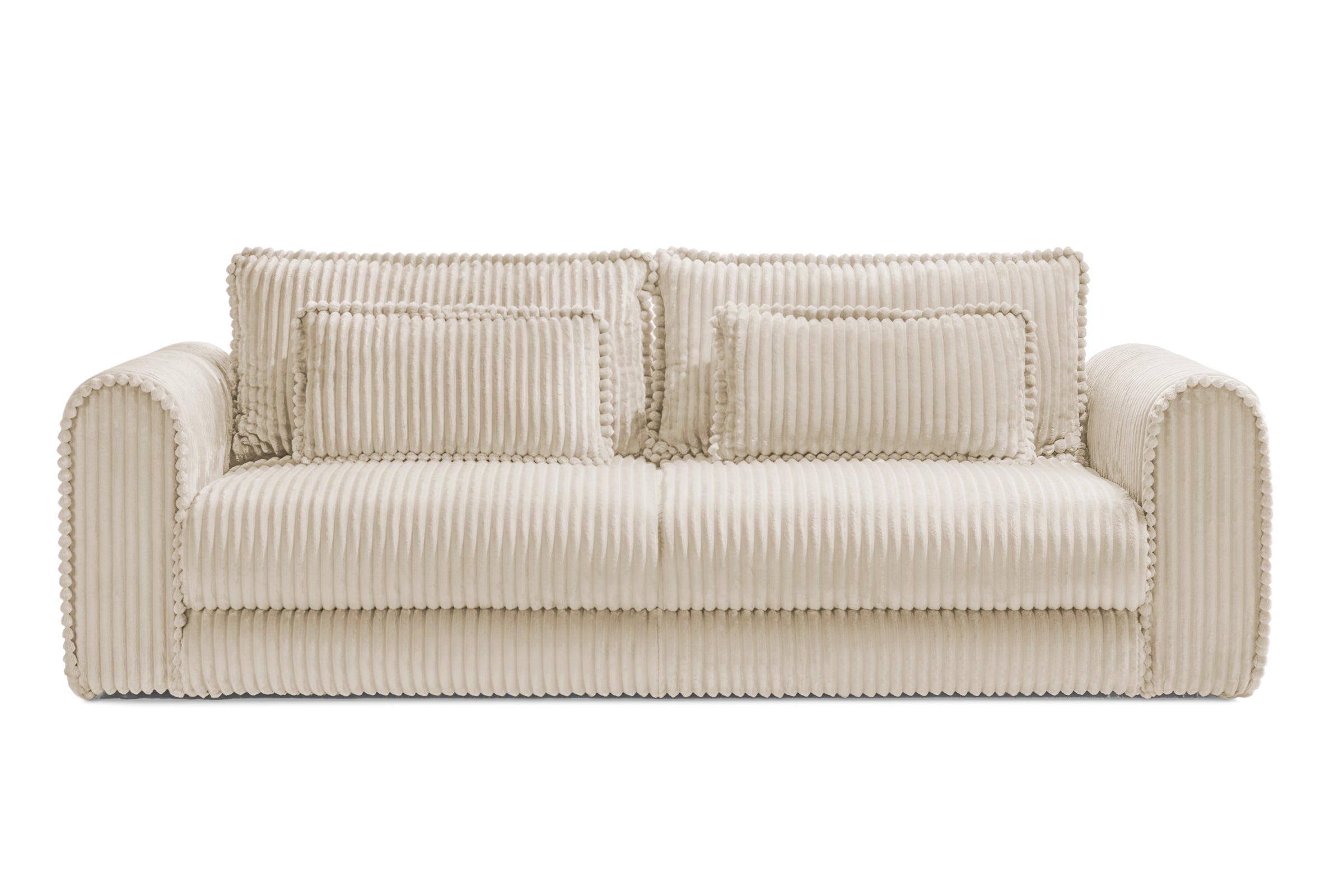 Canapea Extensibilă 3 locuri FELLINI, cu ladă depozitare, 243x108x90 cm Crem-Tilia Prestige Home