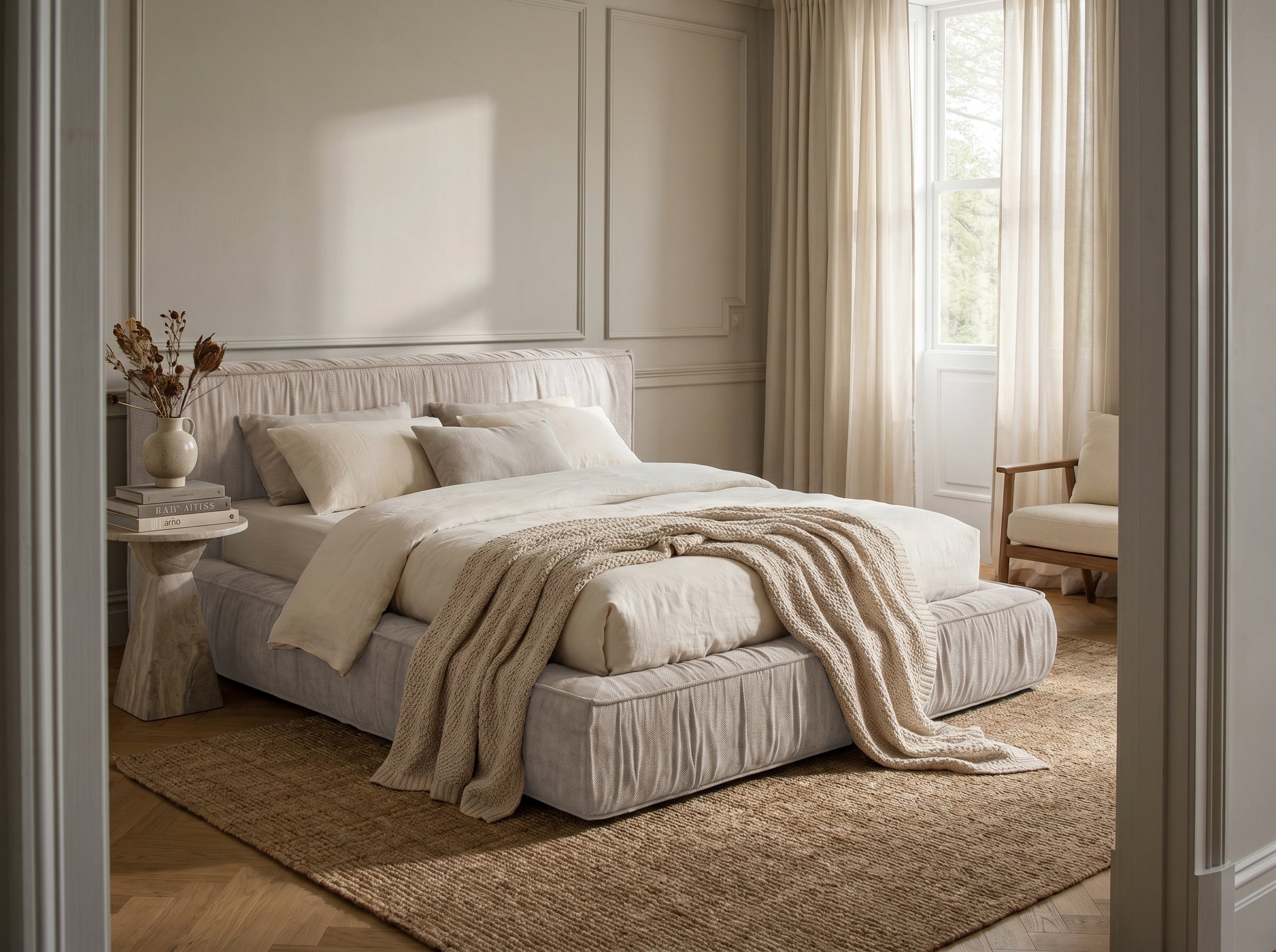 Pat Tapițat Primavara, cu somieră fixă Perla-Eden Prestige Home