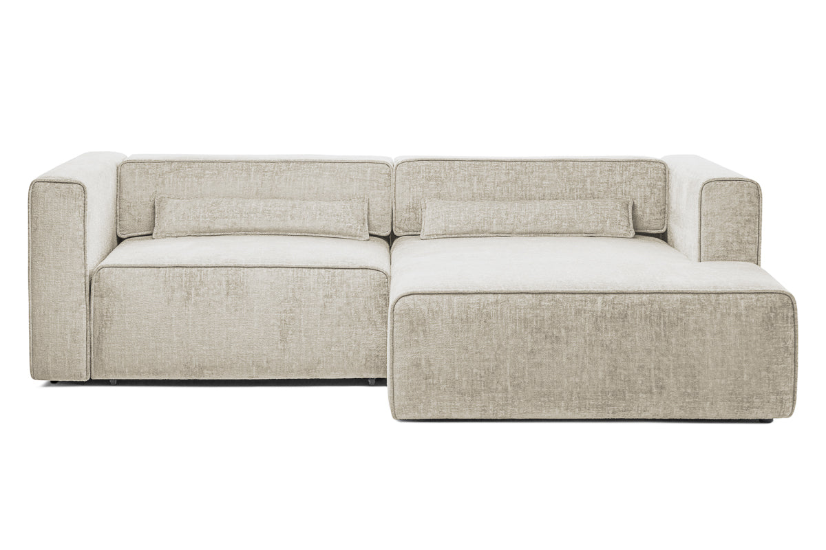 Colțar Extensibil 3 locuri ZANETTO, cu ladă de depozitare, 240x157x70 cm Crem-Onyx Prestige Home