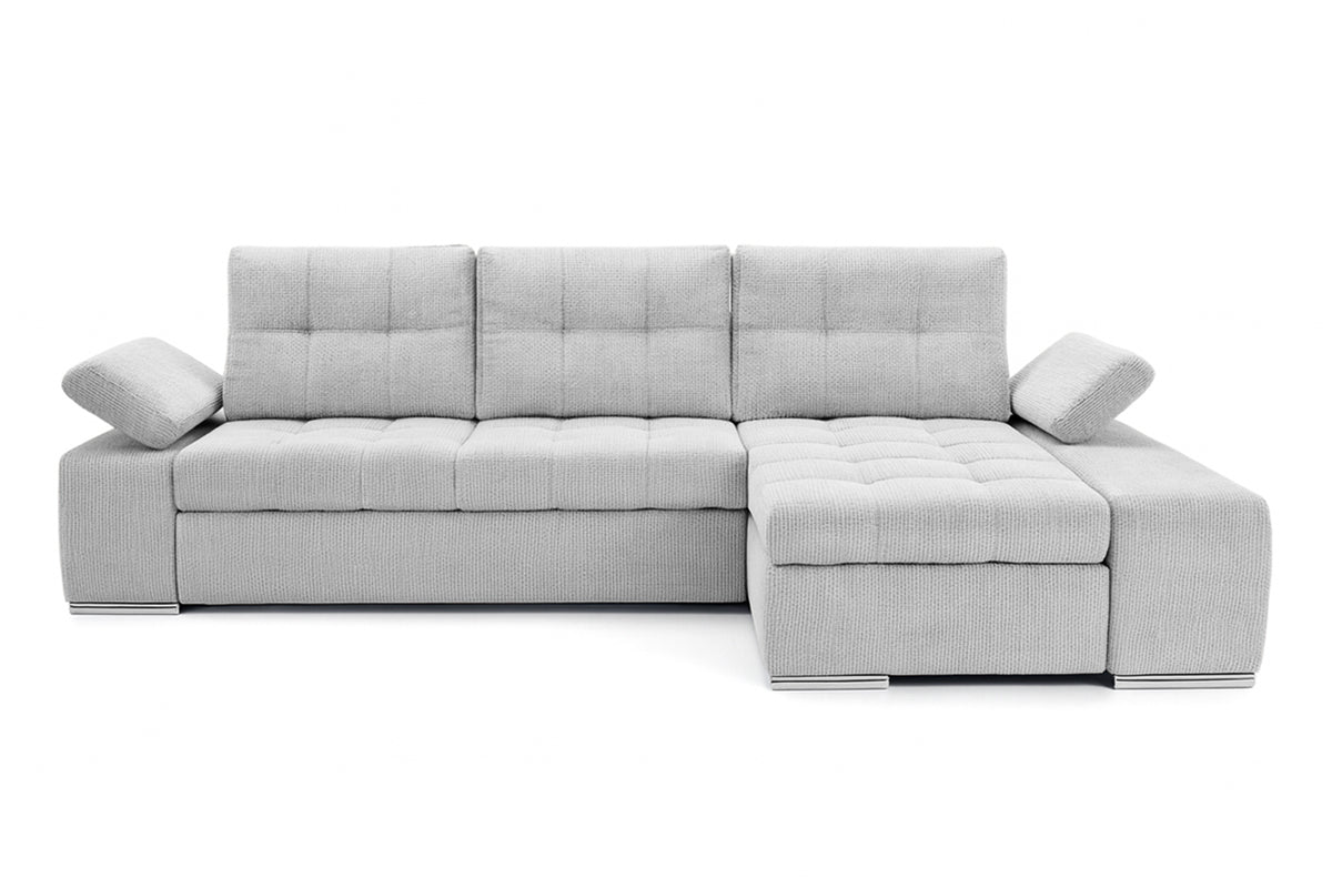 Colțar Extensibil VENETIA, cu ladă de depozitare, variante stânga/dreapta 290x170x80 cm Dreapta Gri-Argintiu-Memphis Prestige Home