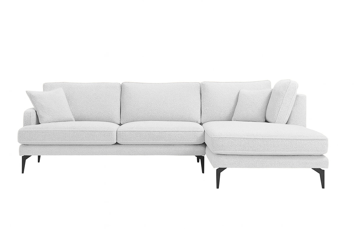 Colțar Fix AZURRO, 280x90/180x85 cm Dreapta Gri-Argintiu-Mystery Prestige Home
