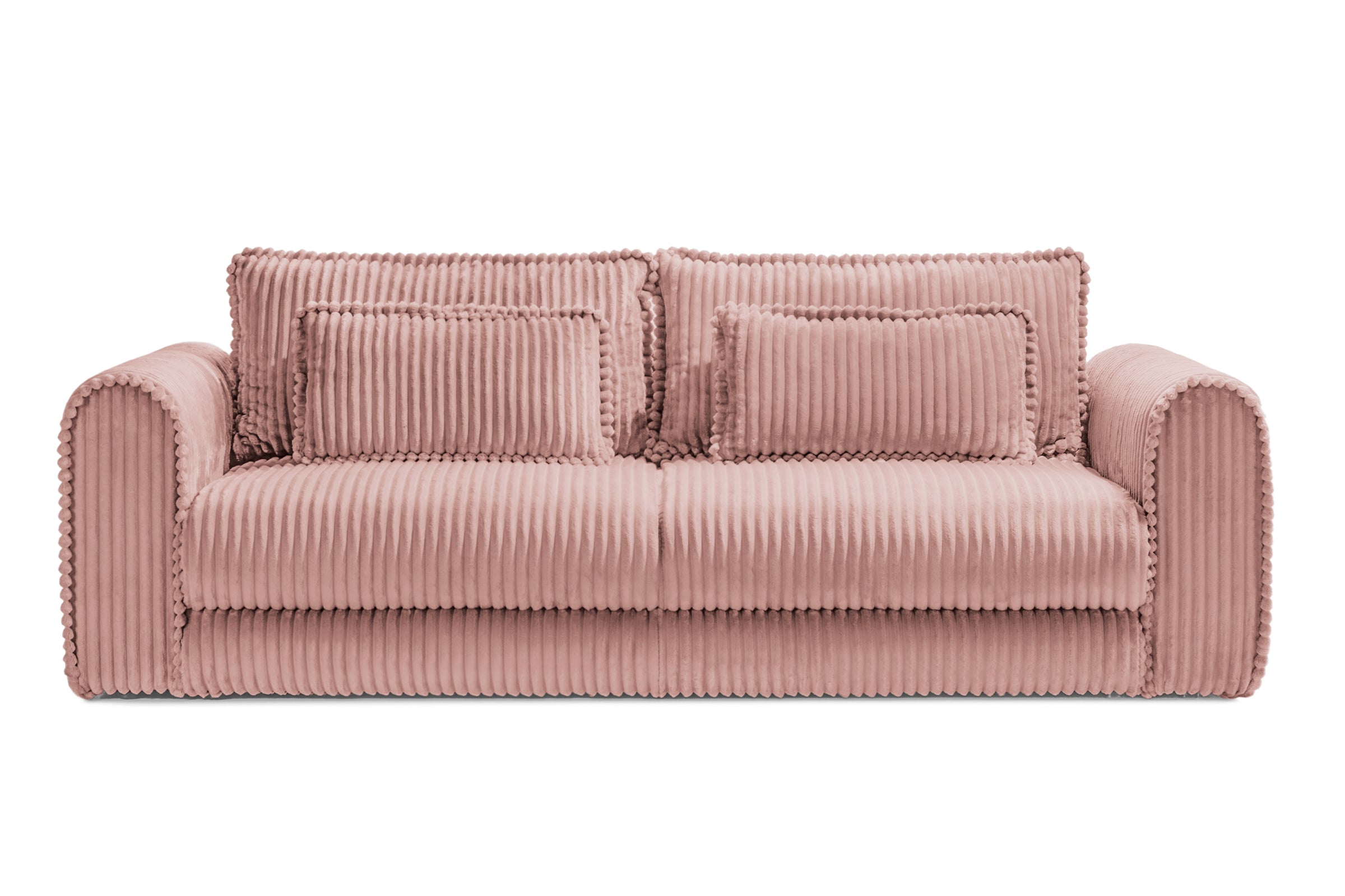 Canapea Extensibilă 3 locuri FELLINI, cu ladă depozitare, 243x108x90 cm Roz-Tilia Prestige Home