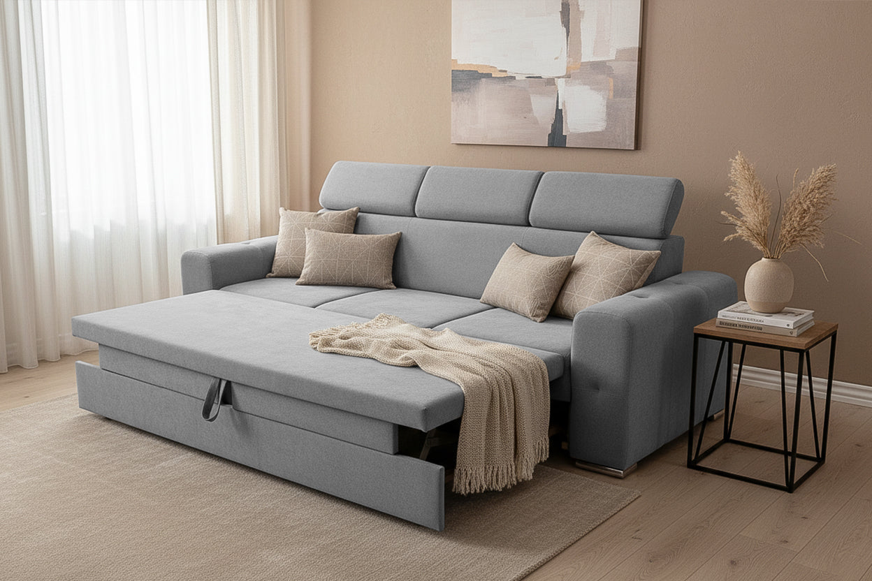 Canapea Extensibilă 3 locuri BELLAGIO, cu tetiere reglabile, 242x95x99 cm Prestige Home