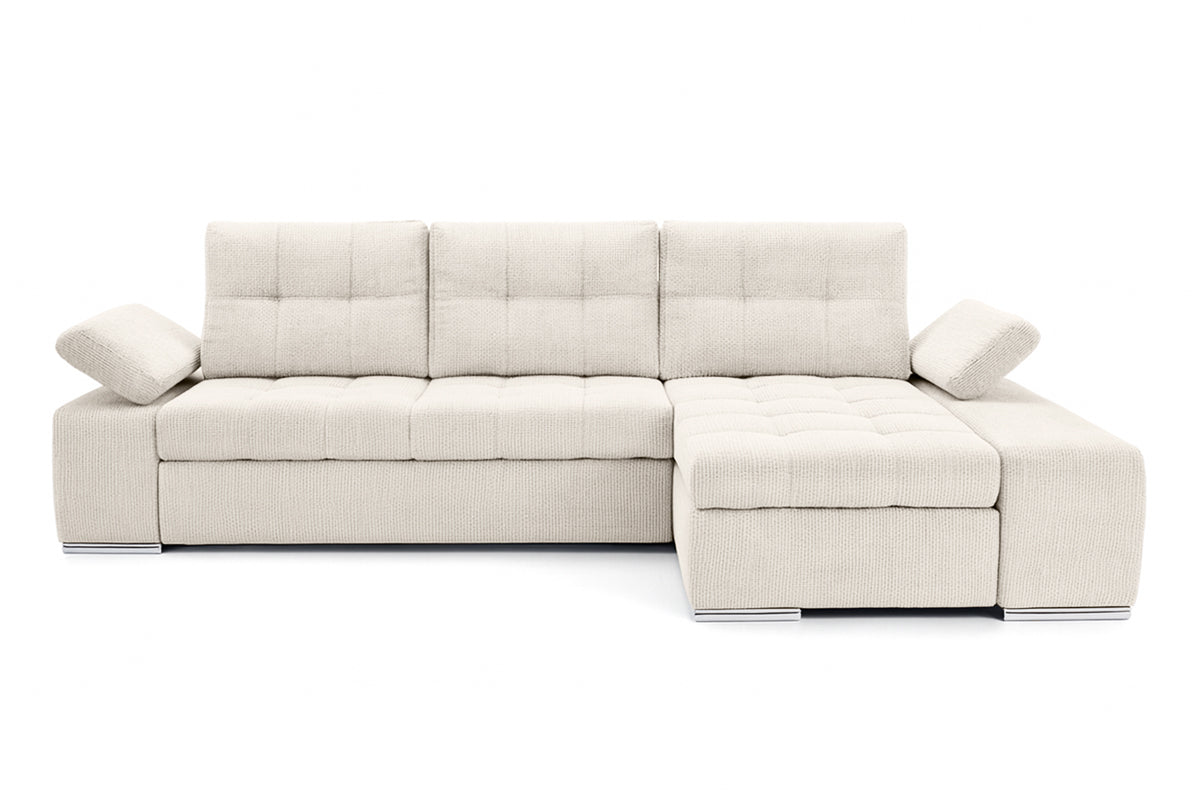 Colțar Extensibil VENETIA, cu ladă de depozitare, variante stânga/dreapta 290x170x80 cm Dreapta Crem-Memphis Prestige Home