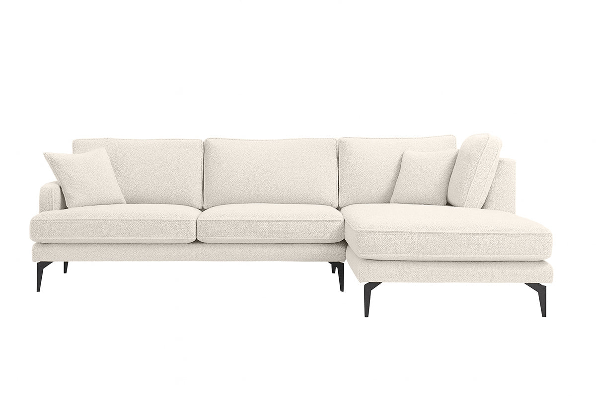 Colțar Fix AZURRO, 280x90/180x85 cm Dreapta Crem-Mystery Prestige Home