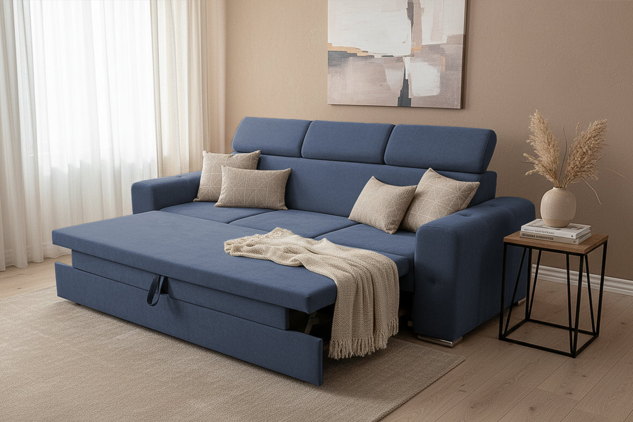 Canapea Extensibilă 3 locuri BELLAGIO, cu tetiere reglabile, 242x95x99 cm Prestige Home