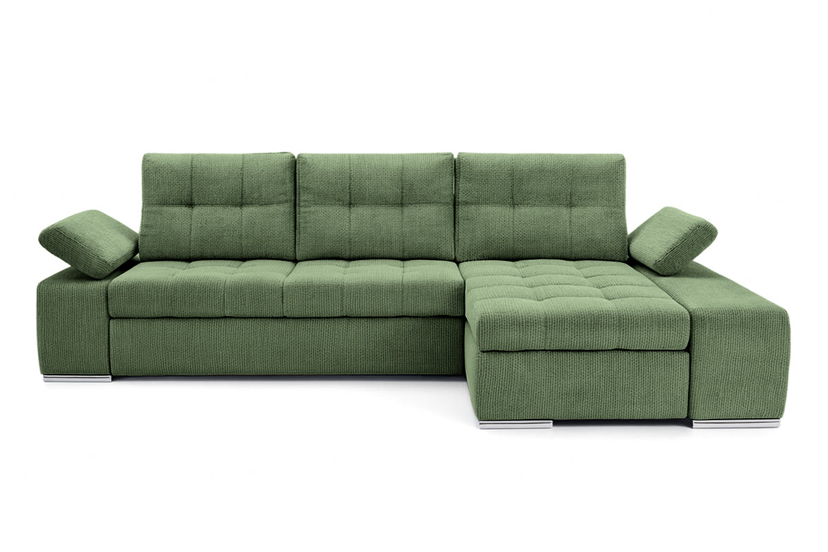 Colțar Extensibil VENETIA, cu ladă de depozitare, variante stânga/dreapta 290x170x80 cm Dreapta Verde-Memphis Prestige Home