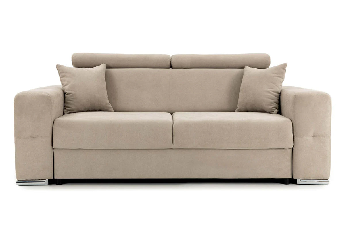 Canapea Fixă 2 locuri BELLAGIO, cu tetiere reglabile, 205x100x100 cm Bej-Enjoy Prestige Home