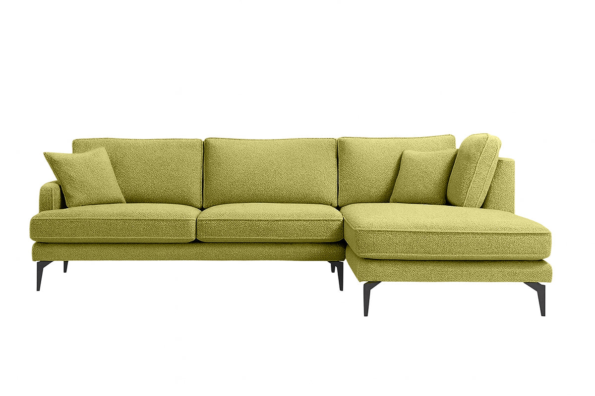 Colțar Fix AZURRO, 280x90/180x85 cm Dreapta Verde-Olive-Mystery Prestige Home