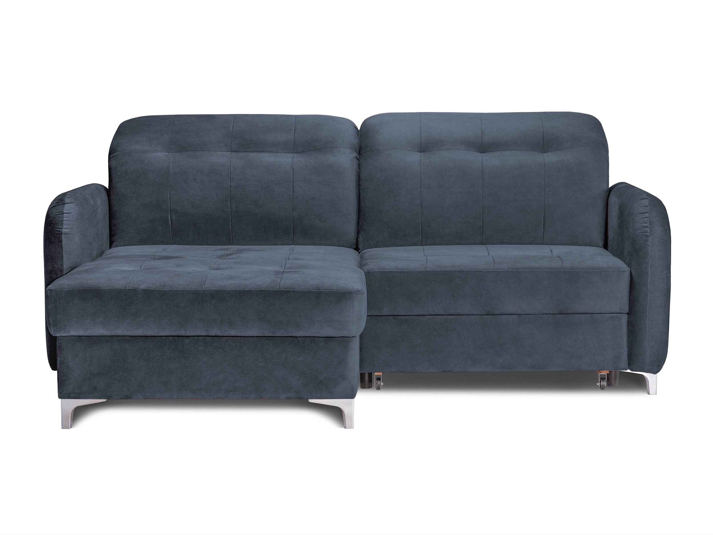 Colțar Extensibil STUDIO, cu lada depozitare, cu tetiere reglabile, 220 x 160 x 105 cm Albastru-Whisper Stanga Prestige Home
