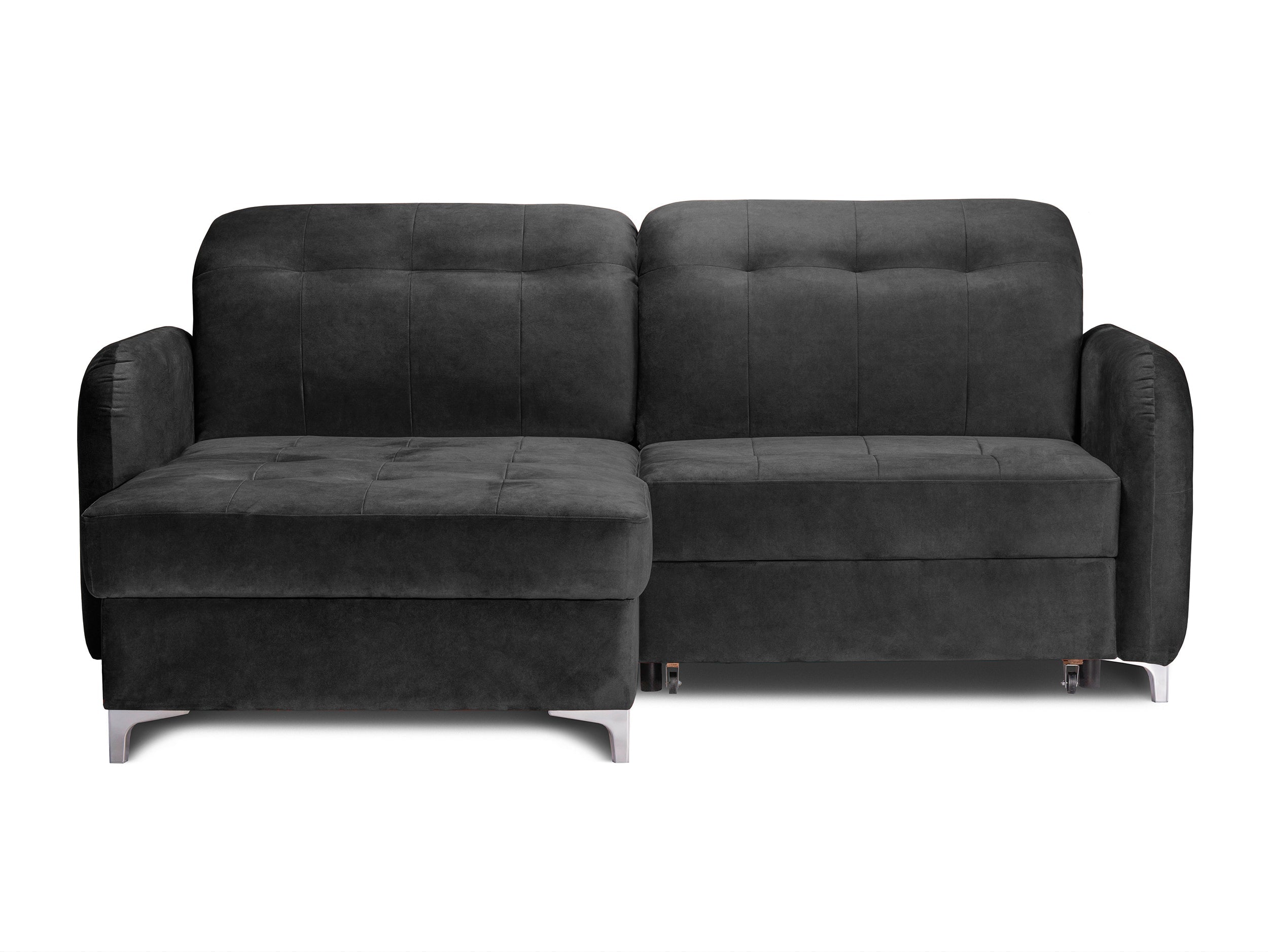 Colțar Extensibil STUDIO, cu lada depozitare, cu tetiere reglabile, 220 x 160 x 105 cm Gri-Grafit-Whisper Stanga Prestige Home
