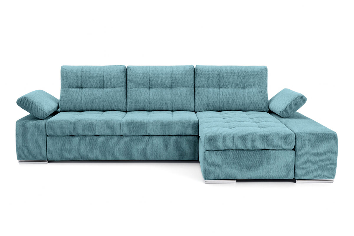 Colțar Extensibil VENETIA, cu ladă de depozitare, variante stânga/dreapta 290x170x80 cm Dreapta Turcoaz-Memphis Prestige Home