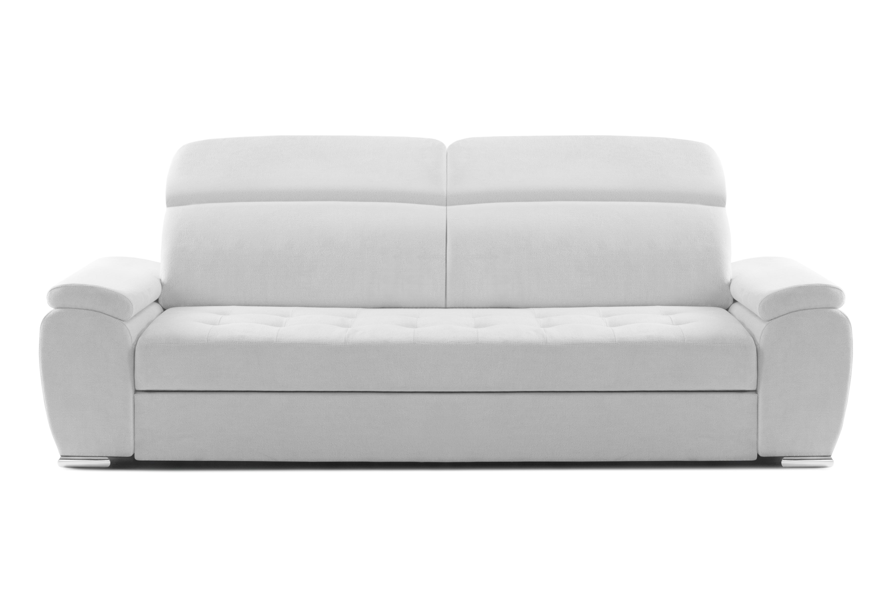Canapea Extensibilă 3 locuri TRENDY, cu tetiere reglabile, 250x95x105 cm Gri-Argintiu-Memphis Prestige Home