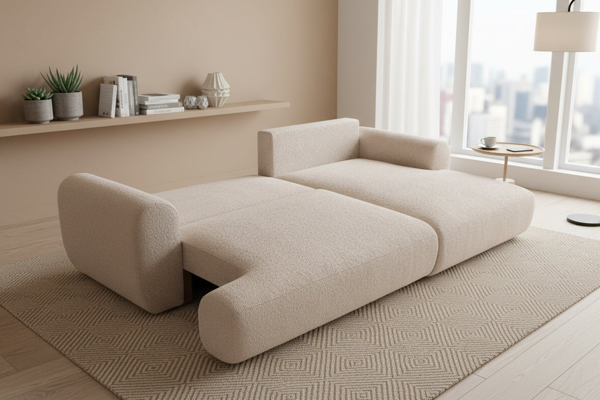 Colțar Extensibil 3 locuri NOA, cu ladă de depozitare, 270x155x80 cm Prestige Home