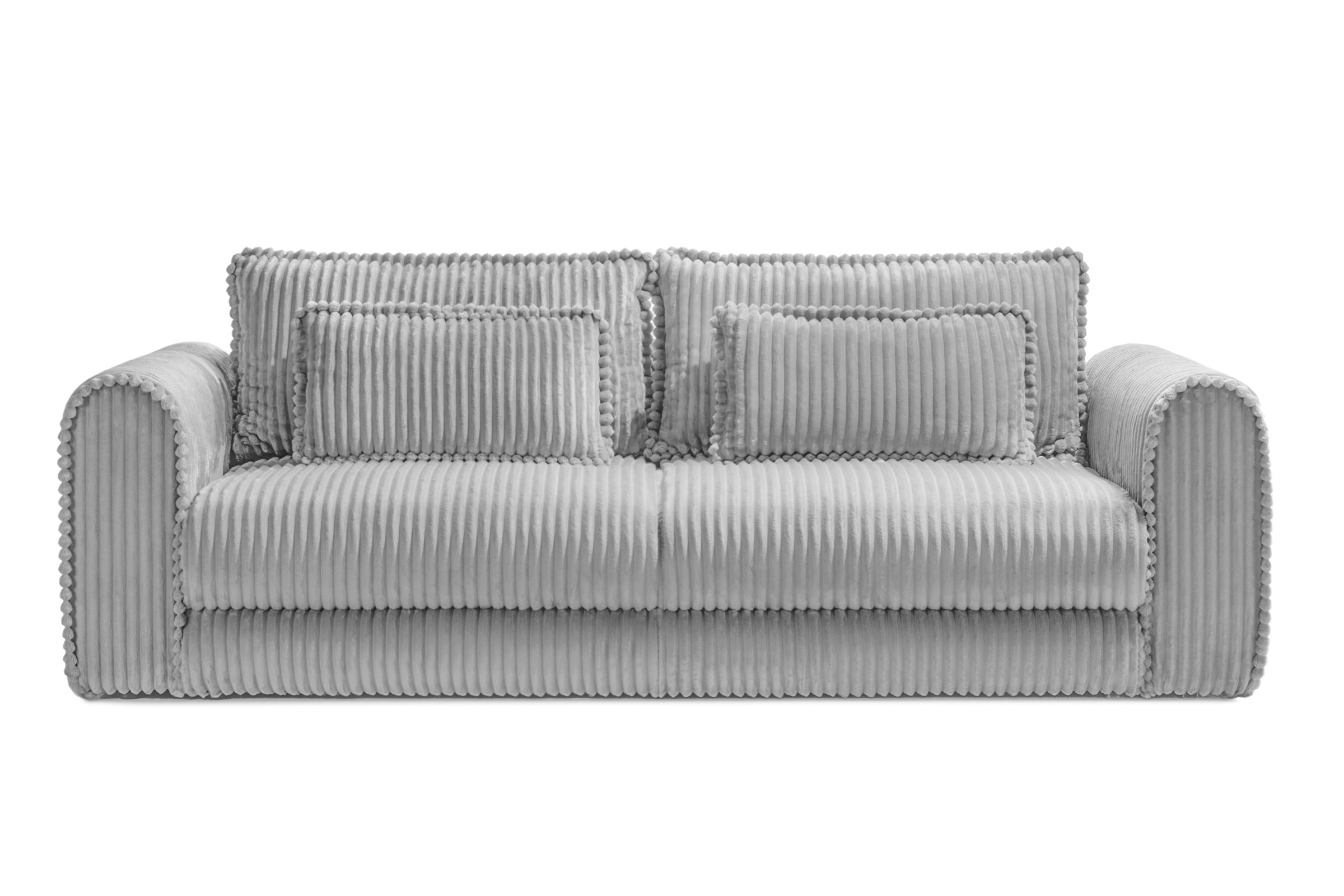 Canapea Extensibilă 3 locuri FELLINI, cu ladă depozitare, 243x108x90 cm Gri-Deschis-Tilia Prestige Home