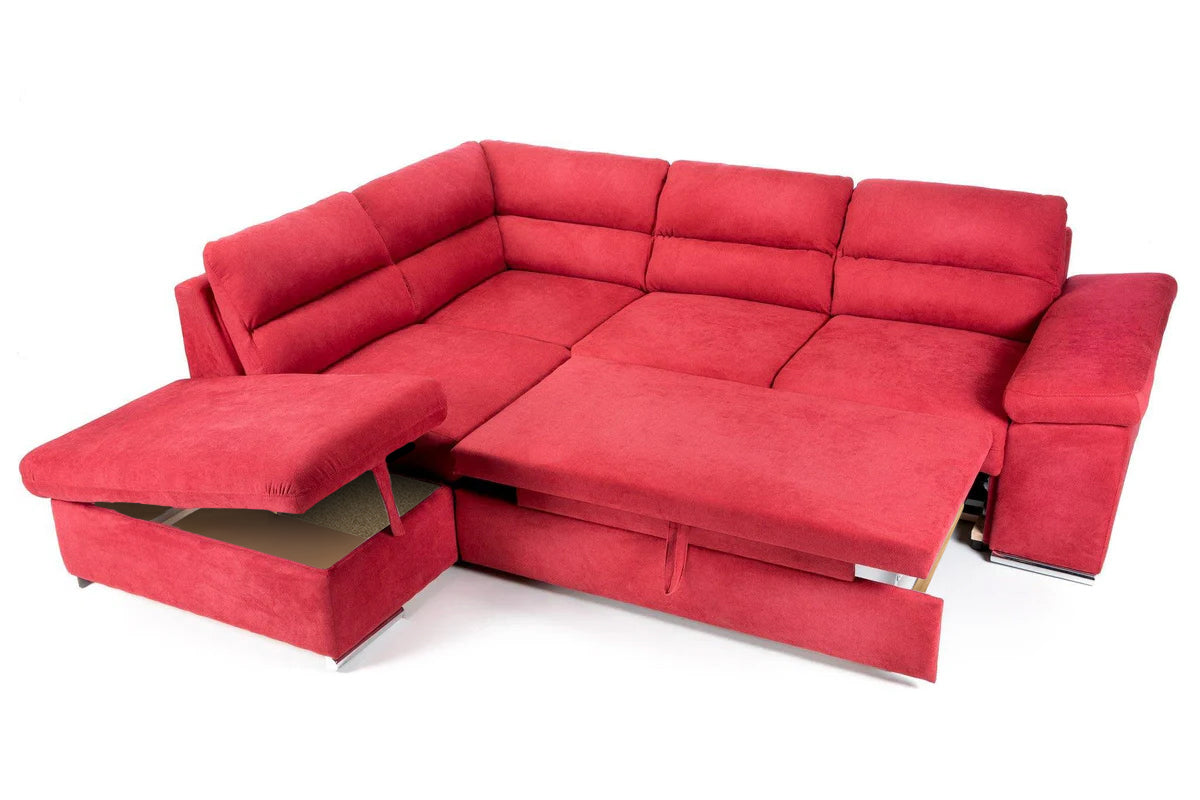 Colțar Extensibil ALONSO, cu ladă de depozitare, variante stânga/dreapta 260x220x85 cm Prestige Home
