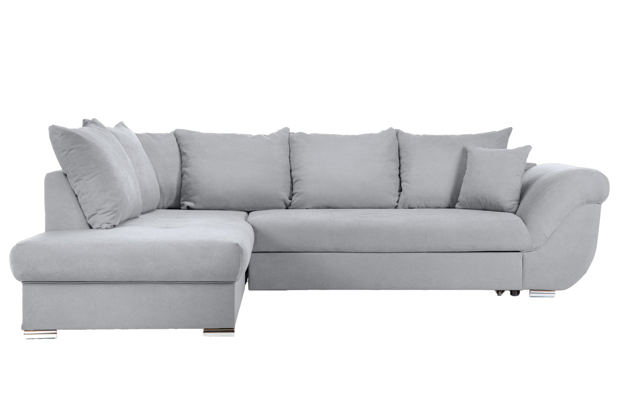 Colțar Extensibil SANTOS, variante stânga/dreapta, 295x215x80 cm Stanga Gri-Deschis-Enjoy Prestige Home