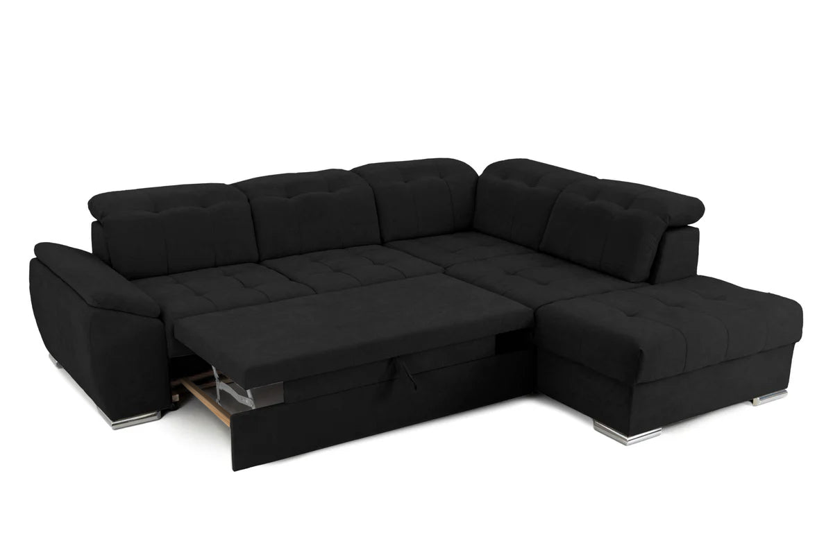 Colțar Extensibil ENZO, cu tetiere, variante stânga/dreapta, 255x220x100 cm Prestige Home