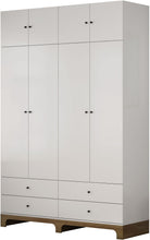 Garderobă OSLO, stil scandinav-boho, 8 uși, PAL FSC®, 160×52×240 cm Arboteca