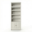 Bibliotecă din lemn masiv de pin Soeren, 2 uși, 80×29×220 cm – alb crem Arboteca