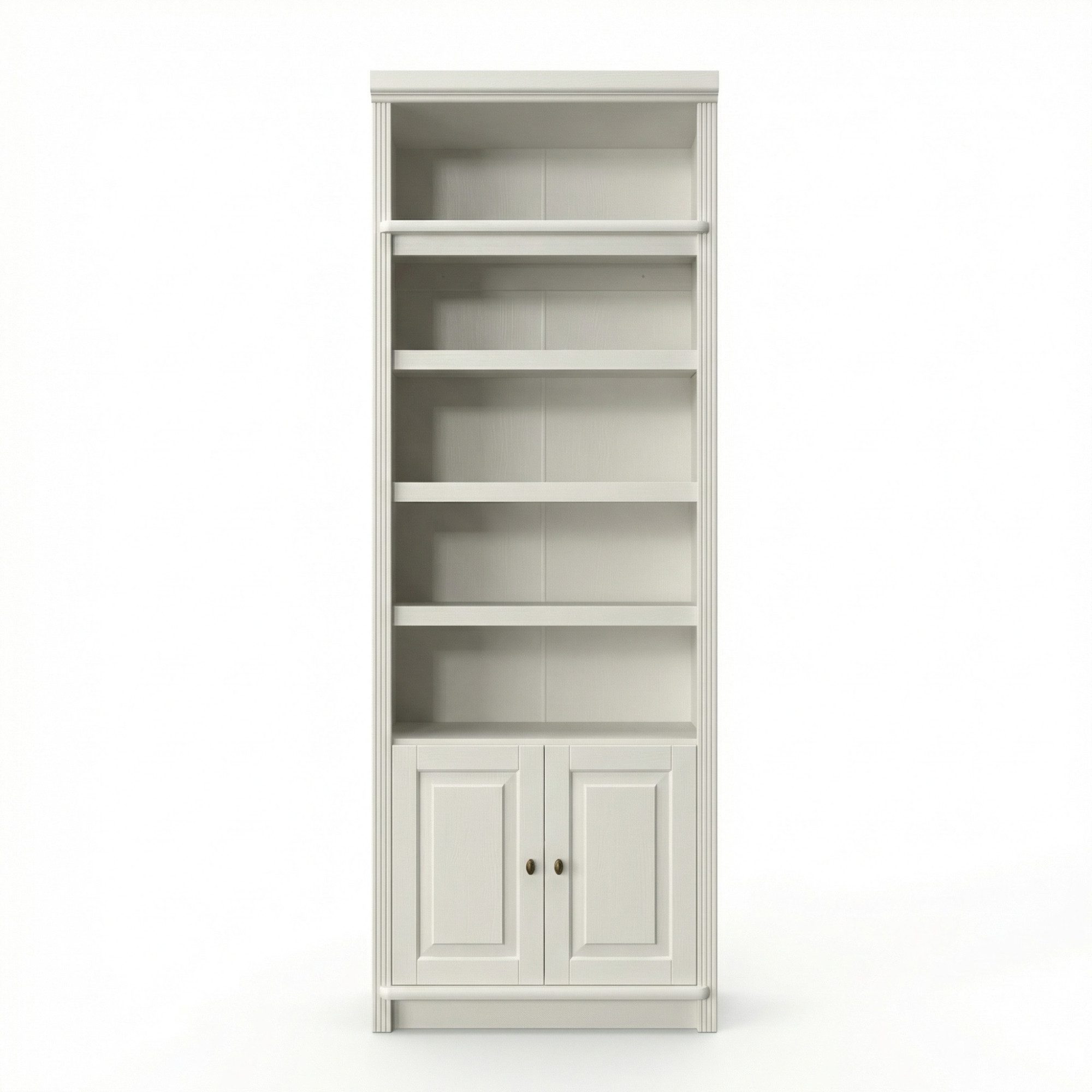 Bibliotecă din lemn masiv de pin Soeren, 2 uși, 80×29×220 cm – alb crem Arboteca