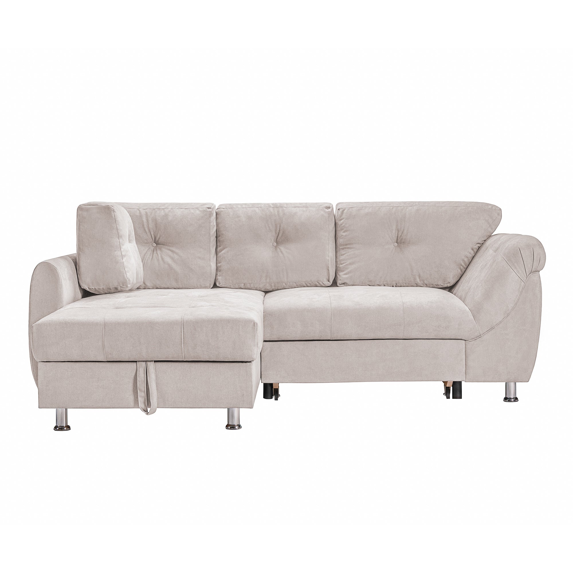 Colțar Extensibil MERLIN, cu lada depozitare, variante stânga/dreapta, 230 x 190 x 93 cm Gri-Taupe-Enjoy Stanga Prestige Home
