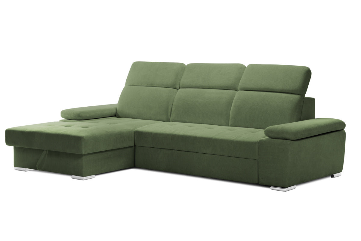 Colțar Extensibil TRENDY, cu ladă de depozitare, cu tetiere reglabile, variante stânga/dreapta 295x170x105 cm Prestige Home