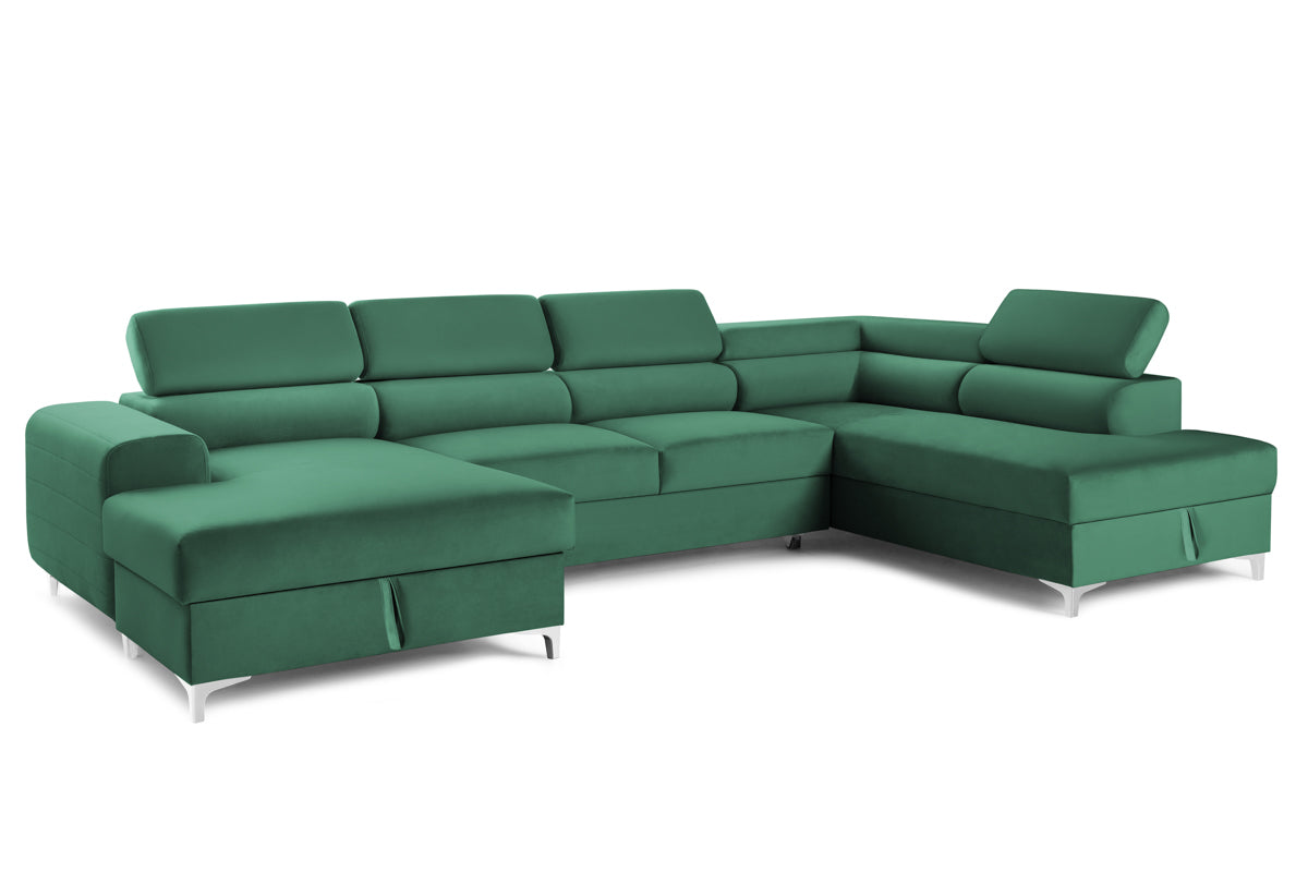Colțar Extensibil, în formă de U, TIME NEW, cu 2 lăzi de depozitare, cu tetiere reglabile, 360x220x95 cm Prestige Home